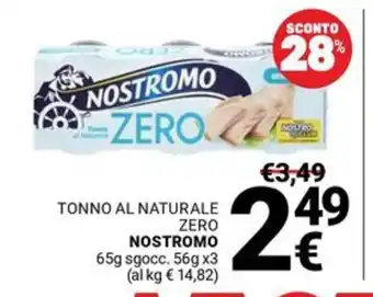 Supermercati Gulliver Tonno al naturale zero Nostromo offerta