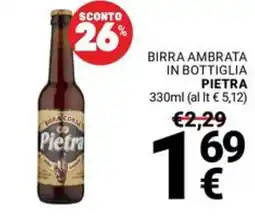 Supermercati Gulliver Birra ambrata in bottiglia Pietra offerta