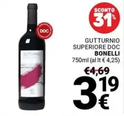 Supermercati Gulliver Gutturnio Superiore DOC Bonelli offerta