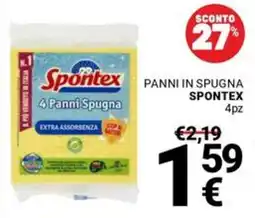 Supermercati Gulliver Panni in spugna Spontex offerta