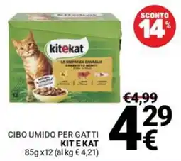 Supermercati Gulliver kitekat CIBO UMIDO PER GATTI offerta