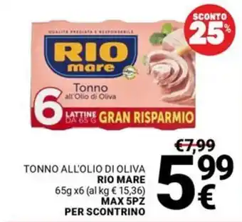 Supermercati Gulliver Tonno all'Olio di Oliva RIO mare offerta