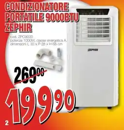 Mondo Brico CONDIZIONATORE PORTATILE 9000BTU ZEPHIR offerta