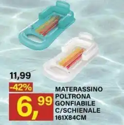 Ni Hao Market MATERASSINO POLTRONA GONFIABILE C/SCHIENALE offerta