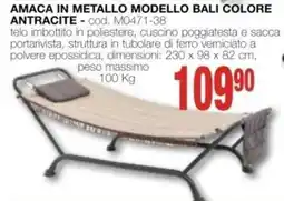 Mondo Brico AMACA IN METALLO MODELLO BALI COLORE ANTRACITE offerta