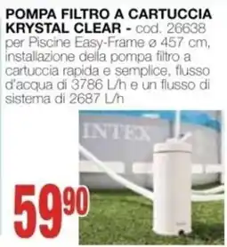 Mondo Brico POMPA FILTRO A CARTUCCIA KRYSTAL CLEAR offerta
