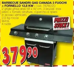 Mondo Brico BARBECUE SANDRI GAS CANADA 3 FUOCHI offerta