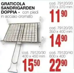 Mondo Brico Graticola Sandrigarden Doppia - con piedi in acciaio cromato offerta