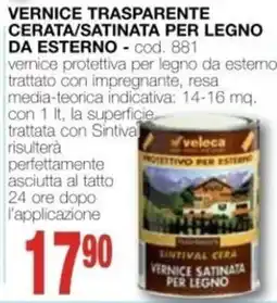 Mondo Brico Sintival Cera Vernice Satinata Per Legno offerta
