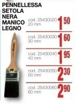 Mondo Brico PENNELLESSA SETOLA NERA MANICO LEGNO offerta