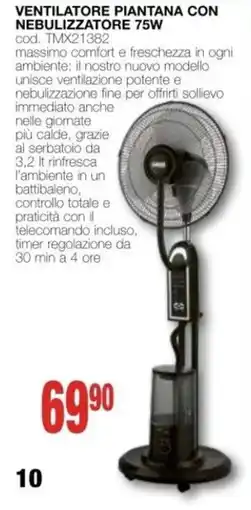 Mondo Brico VENTILATORE PIANTANA CON NEBULIZZATORE 75W offerta