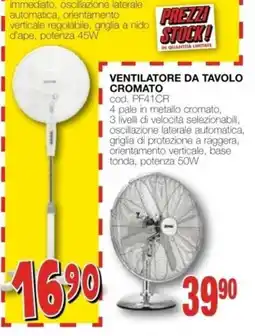 Mondo Brico VENTILATORE DA TAVOLO CROMATO offerta