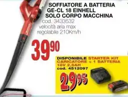 Mondo Brico Soffiatore a batteria GE-CL 18 Einhell offerta