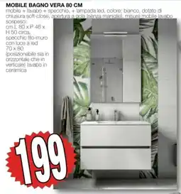 Mondo Brico MOBILE BAGNO VERA 80 CM offerta