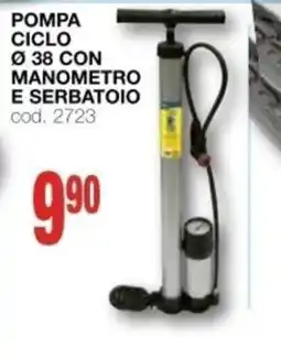 Mondo Brico POMPA CICLO Ø 38 CON MANOMETRO E SERBATOIO offerta