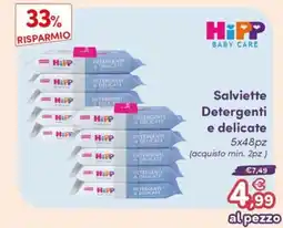 B di Bimbi HiPP Baby Care Salviette Detergenti e delicate offerta
