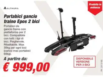 Portabici gancio traino Epos 2 bici THULE