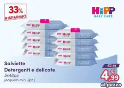 B di Bimbi Salviette Detergenti e delicate HiPP offerta