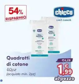 B di Bimbi chicco Baby Moments Quadrotti di cotone offerta