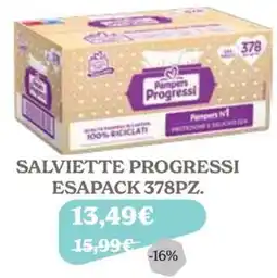 Iperbimbo Salviette Progressi Pampers offerta
