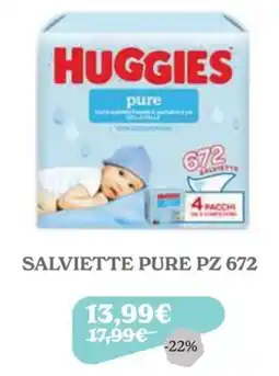 Iperbimbo Huggies pure salviette offerta