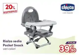 B di Bimbi Rialzo sedia Pocket Snack chicco offerta