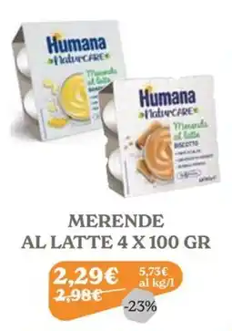 Iperbimbo Humana NaturCare Merende al latte offerta