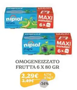 Iperbimbo nipiol OMogeneizzato Frutta offerta