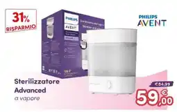 B di Bimbi Sterilizzatore Advanced a vapore Philips Avent offerta