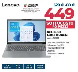 Sinergy Lenovo NOTEBOOK SLIM3 15IAN8 I3 offerta