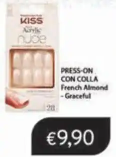 Sirene Blu KISS Press-On con Colla French Almond - Graceful offerta