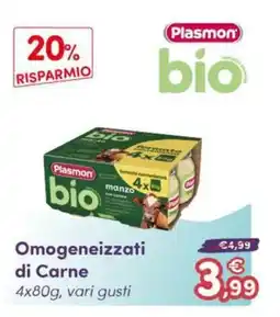 B di Bimbi Plasmon bio Omogeneizzati di Carne offerta