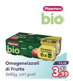 B di Bimbi Plasmon bio Omogeneizzati di Frutta offerta