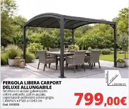 Brico Io PERGOLA LIBERA CARPORT DELUXE ALLUNGABILE offerta