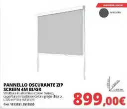 Brico Io PANNELLO OSCURANTE ZIP SCREEN 4M BI/GR offerta