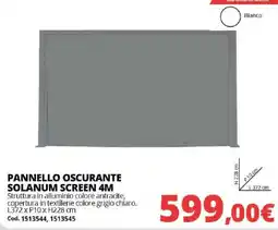 Brico Io PANNELLO OSCURANTE SOLANUM SCREEN 4M offerta
