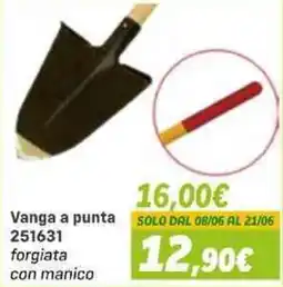 Orizzonte Vanga a punta forgiata con manico offerta