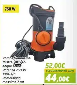 Orizzonte Pompa Sommersa Mistral offerta