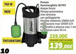 Orizzonte Pompa Sommergibile 181193 offerta