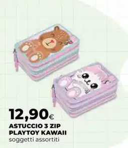 Extracoop Astuccio 3 zip playtoy kawaii offerta