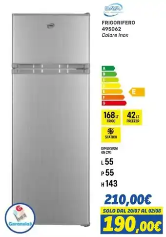 FRIGORIFERO 495062 Colore Inox