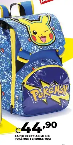 Extracoop Zaino sdoppiabile big pokémon i choose you! offerta