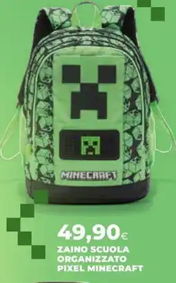 Extracoop ZAINO SCUOLA ORGANIZZATO PIXEL MINECRAFT offerta