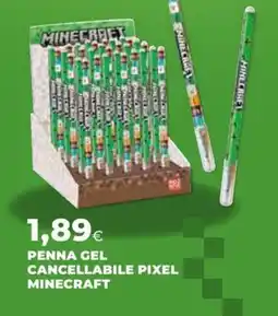 Extracoop Penna Gel Cancellabile Pixel Minecraft offerta