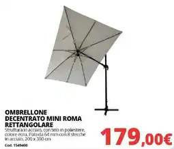Brico Io OMBRELLONE DECENTRATO MINI ROMA RETTANGOLARE offerta
