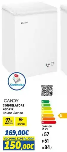 Orizzonte Candy congelatore 485912 offerta