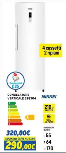 Orizzonte Congelatore Verticale 528304 NIKKEI offerta