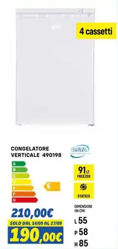 Orizzonte Congelatore Verticale 490198 Daya offerta