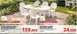 Brico Io TAVOLO PAGODA OVALE ALLUNGABILE BIANCO offerta