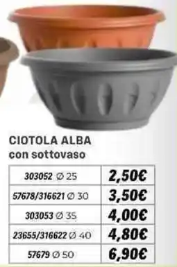 Orizzonte CIOTOLA ALBA con sottovaso offerta